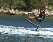 Wassersport in Sivota: Andreas Hirscheld  auf dem Airchair